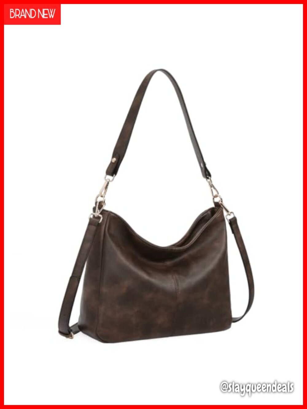 Soft Vegan Leather Hobo Shoulder Crossbody Bag